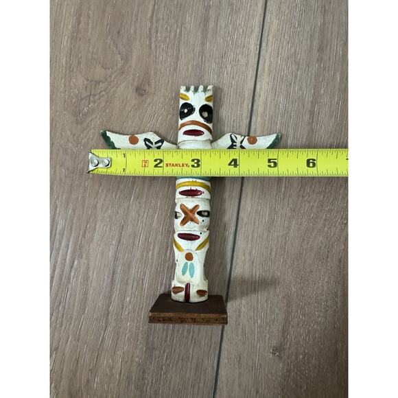 Vintage Hand Carved Pacific NW American Indian Totem Pole Souvenir MCM6” Fetish - Picture 12 of 12